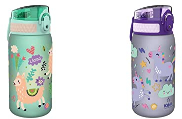Ion8 Leak Proof Kids' Water Bottle, BPA, 400ml / 13oz, Unicorns & Leak Proof Kids' Water Bottle, BPA, 400ml / 13oz, Llamas