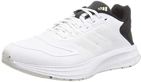 adidas Herren Duramo 10 Running Shoe, Cloud White/Cloud White/Almost Lime, 44 2/3 EU