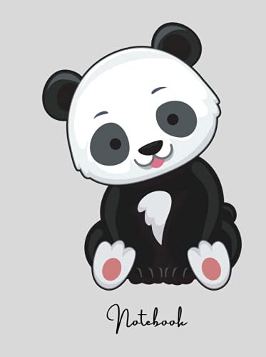 Whitelines Gridded Notebook: Panda Design