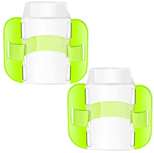 Sicherheitsarm-Ausweishalter, 2 Stück, Armband, Ausweishalter mit verstellbarem Gurt für Notfall, Rettungspersonal, Sicherheitspersonal, Schutzpersonal (fluoreszierendes Grün)