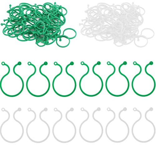 Clips pour Plantes Grimpantes 100pcs Clips Jardin Vigne Support Plantes Grimpantes Clips de Jardin Attache Tomate pour Jardin Vigne Légumes Les Plantes Grimpantes (2 Couleurs)