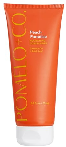 Pomélo+Co. Feuchtigkeitsspendender Pfirsich Conditioner mit AHA Milchsäure für geschmeidiges und seidiges Haar/Haarpflege für trockenes Haar/Peach Paradise 200ml