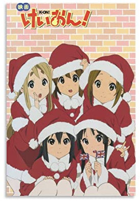 nuochen K-On! Japanisches Anime-Poster, Filmposter für Zimmer, ästhetisch, 2 Leinwand-Poster, Wandkunst, Bilddrucke, hängende Fotodekoration, Heimposter, Kunstwerke, 20 x 30 cm