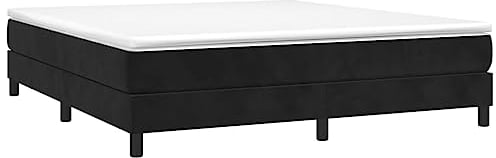 vidaXL Bettgestell, Polsterbett Bett für Schlafzimmer, Bettrahmen mit Lattenrost Stützbeinen, Schlafzimmerbett Doppelbett, Schwarz 180×200cm Samt