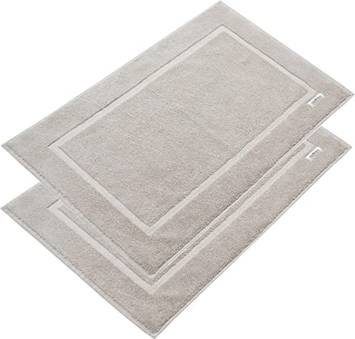PandaHome Badvorleger Set aus Baumwolle - 2 Stück Badematte - 100% Baumwolle, Duschvorleger Duschmatte, Schnelltrocknend Weich Saugstark 1000 g/m² (Beige)