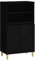 vidaXL Buffet Haut, Armoire avec 2 Étagères et 4 Compartiments, Meuble de Rangement avec Portes, Organisateur de Salon, Scandinave, Noir Bois d'Ingénierie
