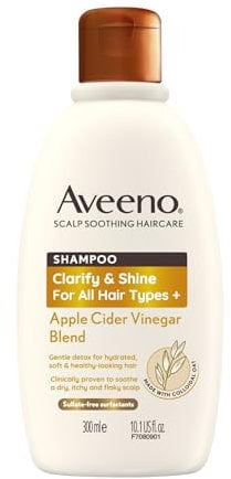 Aveeno Clarify and Shine Apple Cider Vinegar Scalp Soothing Shampoo for all Hair Types 300ml
