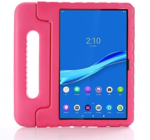 Funda Infantil para Lenovo Tab M10 Plus (3ª Gen) TB-125F TB-128F 10.6 Pulgadas 2022, Soporte de Mango Convertible a Prueba de Golpes EVA, Cubierta Protectora para Tableta Ligera para Niños (Rojo Rosa)