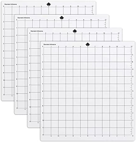 12x12 Zoll Schneidematte für Silhouette Cameo 4/3/2/1, 4er Pack Selbstklebende Schneidematten Transparent Standardgrip Cutting Mat Vielzahl Klebend Rutschfeste Schneidmatte Set