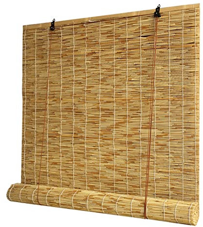 kefu01 Store en Bambou Naturel,Rideau de Roseau Tissés à La Main,Rideaux en Roseau à Isolation Thermique,Stores en Bambou,Store Venitien Bois,pour Balcon/Jardin,Personnalisable (50x50cm/20x20in(WxH))