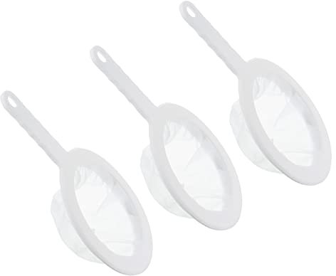 PATIKIL 9x6 Food Filter Strainer, 3 Pack 120 Mesh Kitchen Mesh Filters Strainers Fine Mesh Sieve with Handle for Filter Juice Coffee Soy Milk, White