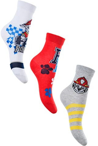 Sun City Paw Patrol Marshall 3 Paar Kinder Socken Strümpfe Set, Größe:23/26