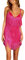 IQYU Abito da donna, con frange, senza maniche, scollo a V, sexy, per feste, da sera, vintage, alla moda, da cocktail, da ballo, sopra il ginocchio, cami bodycon, Rosa acceso., S