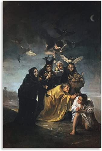 XCPORA Francisco Goya Poster《Hexensabbat》Gemälde Francisco Goya Leinwand Wandkunst Francisco Goya Drucke für Home Wanddekoration Bild 50x70cm Kein Rahmen