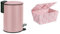 Kleine Wolke Kosmetikeimer, Edelstahl, Old Rose, Eimer 3 L & WENKO Aufbewahrungskorb mit Deckel Adria Rosa - Badkorb mit Deckel, Polypropylen, 19 x 10 x 14 cm, Rosa