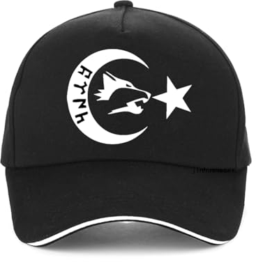 TONFON Unisex-Baseballkappe Herren Türkischer Buchstabe Baseballkappe Verstellbare Kappe mit Monddruck Sternenflagge Wolf Göktürk Golf Sommer