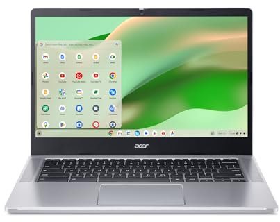 Acer Chromebook 314 CB314-4H-C2UW Laptop | Procesador Intel N100 | visualización IPS Full HD de 14 pulgadas (1920 x 1080) | 4GB LPDDR5 | 64GB eMMC | Intel Wireless Wi-Fi 6E AX211 | cromado OS | Plata