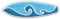 Surfboard Aufnäher / Abzeichen, bestickt