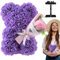 Ours en, Ourson À Fleurs Mignon avec Boîte Transparente, Ours en Ours Fleur, Ours Eternelle Cadeaux pour La Saint Valentin, Anniversaire, Mariage De Femmes (Violet)