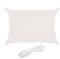 Relaxdays Voile d'ombrage rectangulaire, 2 x 4 m, Toile ombrage, Tissu PE-HD, avec tendeurs, Blanche