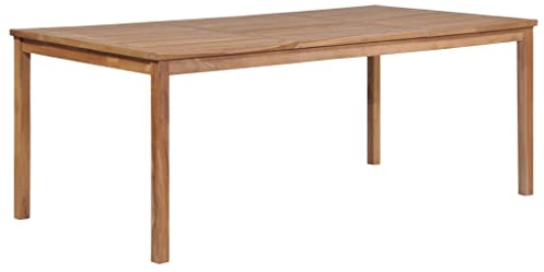 KTHLBRH Outdoor Tisch Terrassentisch Gartenmöbel Tisch Balkontisch Gartentisch 200x100x77 cm Massivholz Teak für Rasenflächen, Gärten, Terrassen