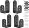 4 soportes en forma de U de metal, 2 x 4 abrazaderas para puerta de barrera, soporte en U de seguridad como refuerzo de puerta, color negro