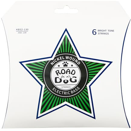 Road Dog 6-Saitige Bassgitarren-Saiten - Nickel-gewickelte Bassgitarren-Saiten mit ultradünner PVD-Beschichtung