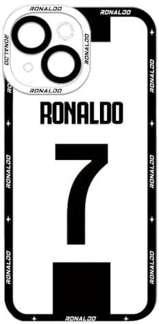 EZB Cristiano Ronaldo Themed iPhone Clear Phone Case | Flexible Shock Absorbant Cool Phone Cover | Ronaldo Number 7 Case (iPhone 12)