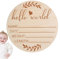 HunicandIU Placa de aviso de nacimiento para bebé, placa de nacimiento de madera de 5,9 pulgadas – Placa de anuncio de nombre de bebé única para «Welcome Baby Come».