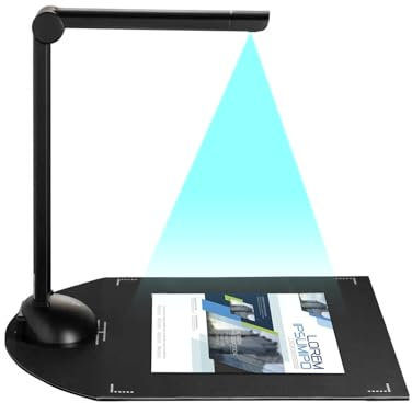 Scanner portatile, scanner per libri, Scanner for fotocamera for libri di documenti, scansione A3 ad alta definizione HD da 8 MP Porta USB Luce a LED Funzione OCR compatibile con Windows per i vostri