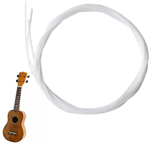 Cordes de ukulélé en nylon | Cordes de rechange pour ukulélé | 4 pièces/jeu de cordes de rechange en nylon pour ukulélé concert | Cordes en nylon blanc Accessoires de rechange pour ukulélé 21/23/26