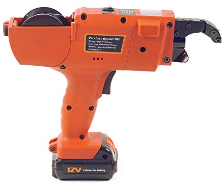 Bewehrungsverbinder,HandgefüHrte Bindemaschine Elektrische Bewehrung Tier Werkzeug Automatisches Umreifungswerkzeug Rebar Drahtbindemaschine W/1 Bindedrahtrollen 300-500mm Orange