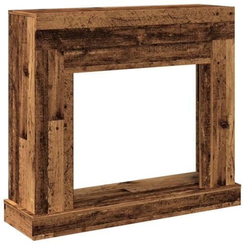 vidaXL Cornice per Camino Legno Antico 100x30x87,5 cm in Truciolato, cornice per caminetto, struttura per camino, decorazione camino