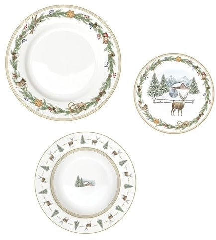 Easy life Vajilla de 18 piezas White Forest de porcelana 2024-2025