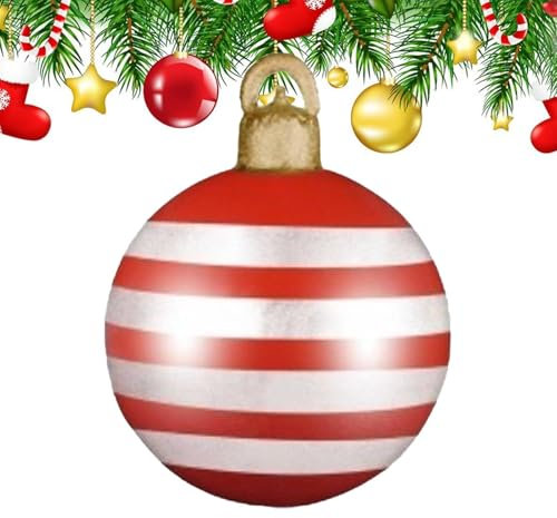 Giant Christmas Baubles for Outdoor, Extra Large Christmas Baubles | Waterproof PVC Inflatable Christmas Baubles, 17.7 Inch Christmas Tree Decorations, Christmas Decorations