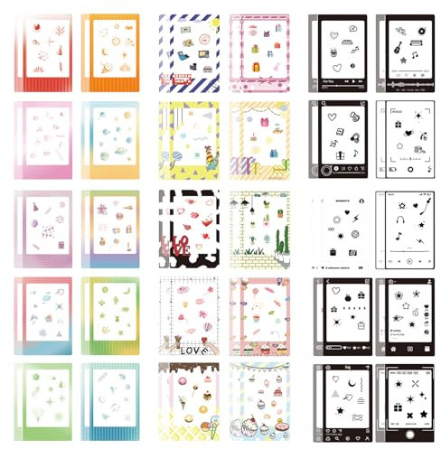 FOSDICK 60Piezas Mini Pegatinas para Borde de Foto, Colorido Pegatinas de Borde de Foto, Película de Fotos Pegatinas Decorativas, Adhesivos para Bordes de Fotos Compatibles con Cámara Instantánea