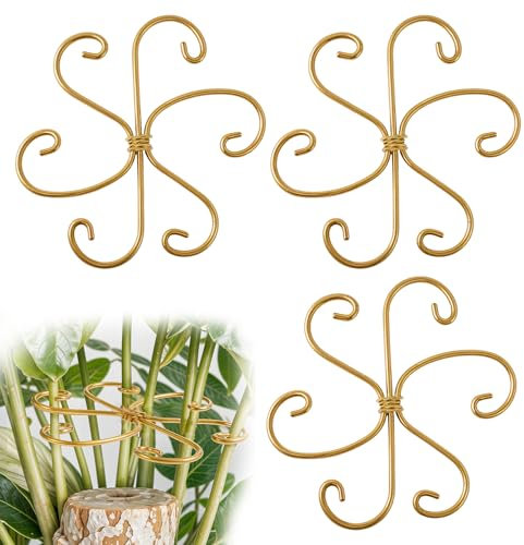 Lot de 3 stabilisateurs de tige de plantes Iron Monstera - Stabilisateurs pour plantes d'intérieur en fer - Supports de tige réutilisables - Accessoires de croissance pour une croissance saine