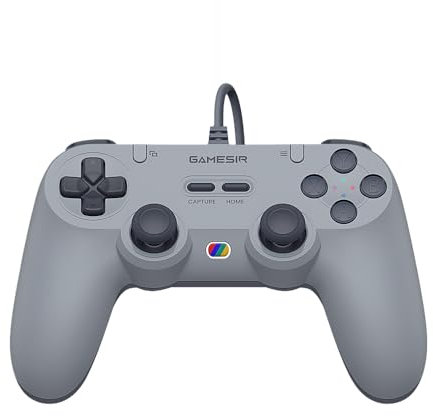 GameSir Tegenaria Lite controller cablato per PC, frequenza di polling 1000Hz, joystick ad effetto Hall e 2 pulsanti rimovibili, Turbo, controller di gioco per PC per Steam/Android/iOS/Switch (grigio)