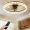 NIORSUN 60CM LED Ceiling Fan with Lights and APP Remote, 3000K/4500K/6000K Stepless Dimmable Low Profile Ceiling Fan, Flush Mount Ceiling Fan,6 Speeds Ceiling Fan Light for Bedroom Living Room（Black）