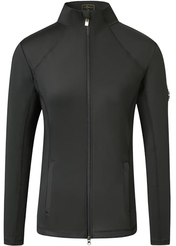Covalliero - Damen Reitjacke Anniversary – Reiterjacke mit 2-Wege-Reißverschluss – Sportjacke mit 4-Wege-Stretch & 2 Taschen – Stretchjacke – Reitbekleidung in Graphite & Größe XS