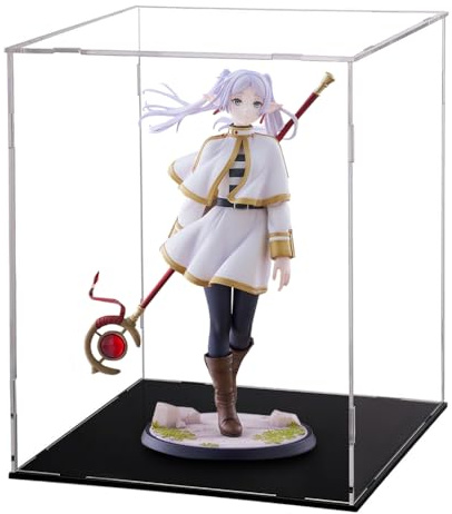 Frieren Figur mit Acryl Vitrine Frieren Figuren PVC Skulptur Modell Statue Anime Actionfigur Acryl Display Box Desktop Dekoraion 20*20*30cm
