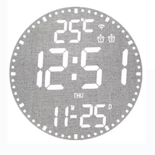 Flaroey Stylish Digital Electronic Wall Clock with Calendar - Colorful Intelligent Decoration for Living Room, Version B