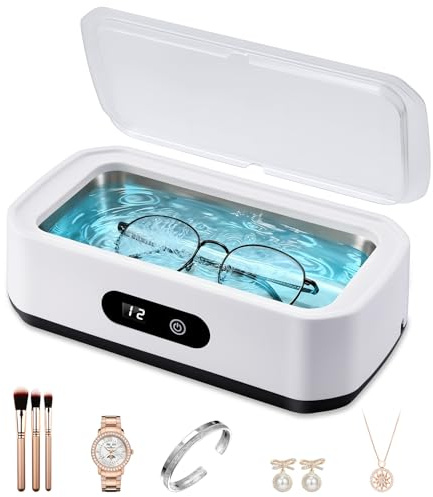 Ultraschallreinigungsgerät Brille, 650ML Ultraschallreiniger, 48KHz Schmuckreiniger Ultraschall, Ultraschall Reinigungsgerät, Ultrasonic Cleaner mit 5 Zeitfunktionen für Brillen,Schmuck,Uhren,Münzen