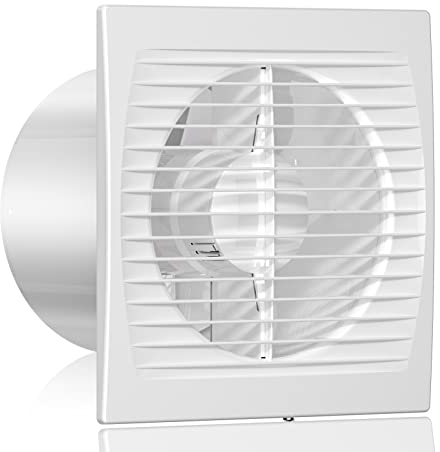 HG Power Badlüfter 150mm, Abluftventilator Leiser mit Rücklaufklappe Effiziente Belüftung, Wandventilator für Küche, Badezimmer, Schlafzimmer, Büro