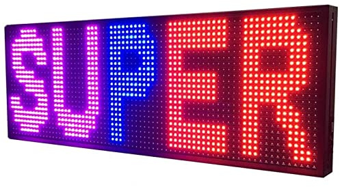 Letrero LED P10 para exteriores, tablero de visualización programable WiFi a todo color de 39 x 14 pulgadas con alto brillo, texto de desplazamiento, imágenes y video para publicidad en tienda