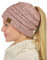 ZiXing Pferdeschwanz Mütze Damen Mädchen Winter Warme Strickmütze Beanie Cap mit Loch für Zopf Rosa OneSize