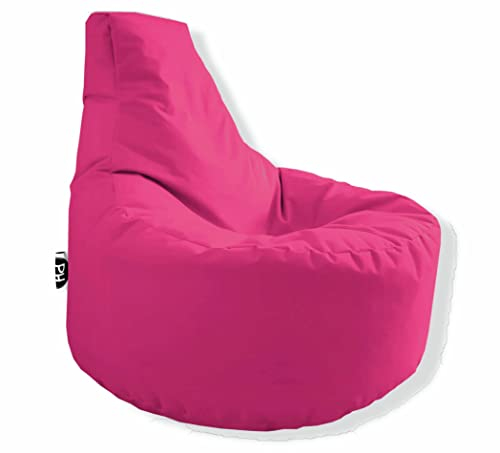 PATCH HOME Gamer Kissen & Lounge Sitzsack – befüllbar mit Reißverschluss, gefüllt mit Styropor, geeignet für In- & Outdoor. Perfekt als Gaming Sessel Sitzkissen (Rosa- Ø 80cm x Höhe 90cm)