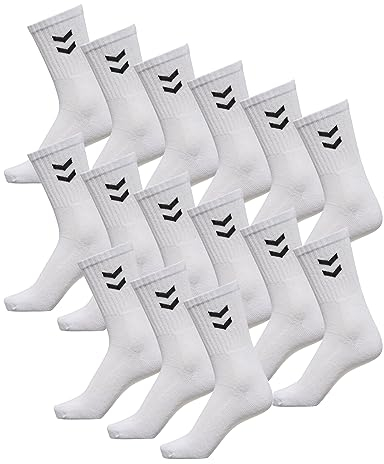 hummel Unisex Sportsocken Basic - 15er Pack I Weiß 36/40