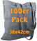 Cottonbagjoe 100 Stück Baumwolltaschen Grau | 38x42 cm | unbedruckt | lange Henkel | ideal zum Bedrucken & Beplotten | Öko-Tex zertifiziert