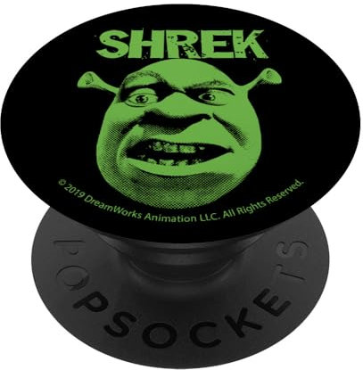 Shrek Grumpy Green Comic Art Face PopSockets mit austauschbarem PopGrip